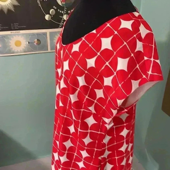 Isaac Mizrahi checkered polkadot mod shift dress with pockets medium - Picture 2 of 6